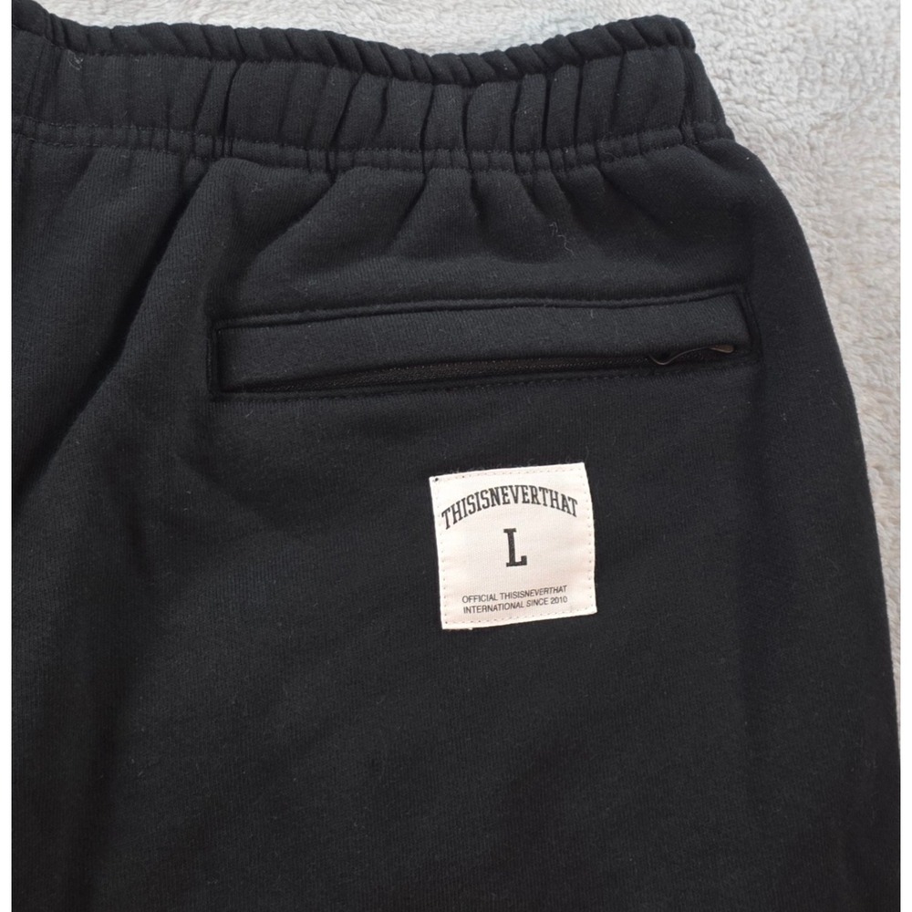 thisisneverthat Men Large Black BIG Sweatpants Fleece Joggers